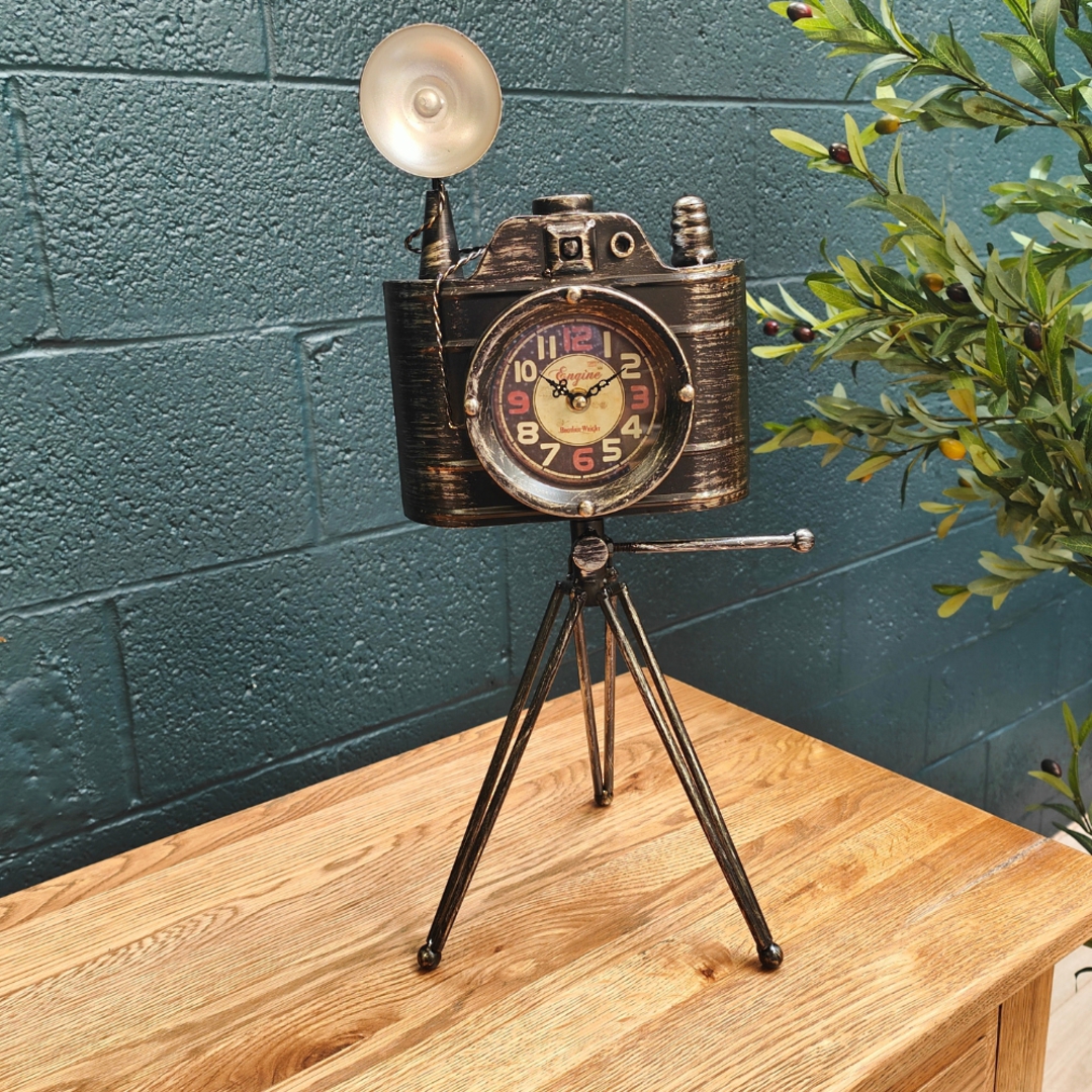 Classic Tripod Camera Desk Clock image 1